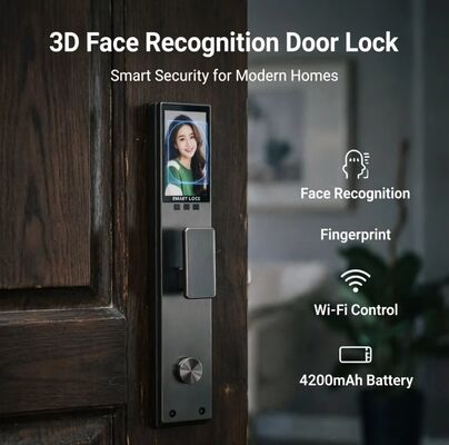 ล็อคสมาร์ทกันน้ํา ระยะเวลาจริง วิดีโอ 3d การจํานองใบหน้า ล็อคลายนิ้วมือสมาร์ท