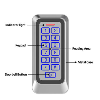 ความทนทาน IP67 กันน้ํา RFID Keypad การควบคุมการเข้าถึง โครงการ Case โลหะ รองรับถึง 1000 ผู้ใช้